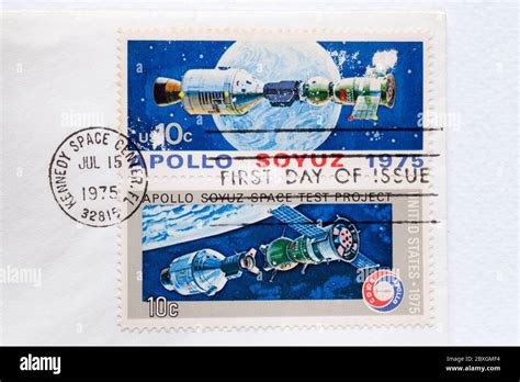 American First Day Cover Postage Stamps Apollo Soyuz Stock Photo - Alamy