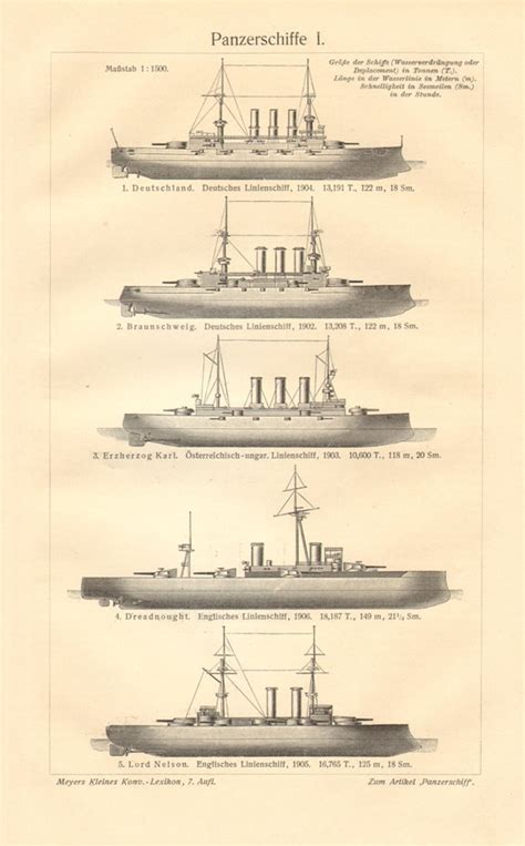 1909 Pre-dreadnought Battleships Armoured Cruisers Vintage | Etsy