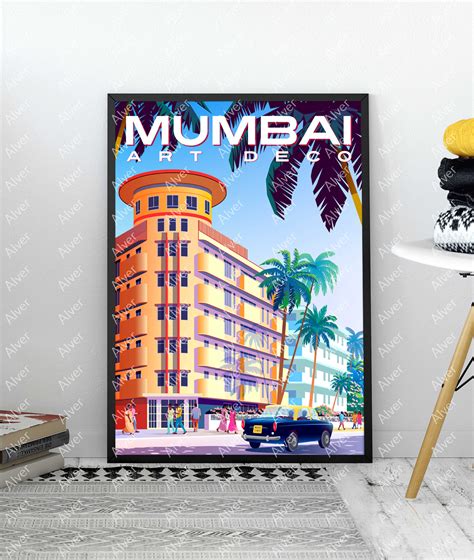 India Poster, Mumbai Poster, Bombay Print, Art Deco Maharashtra Poster ...