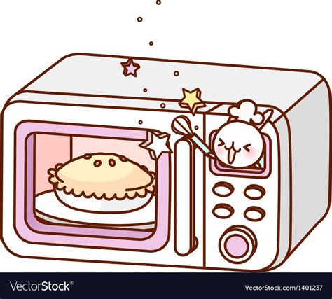 A microwave is placed vector image on VectorStock | Cute doodle art ...