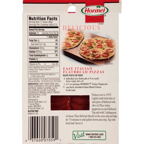 Hormel Turkey Pepperoni Nutrition Facts | Besto Blog