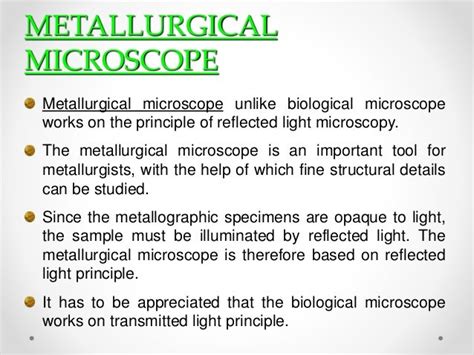 Optical/ Metallurgical Microscopy