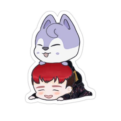 Bang Chan Wolf skzoo Sticker by laikloo | Cute stickers, Cute cartoon ...