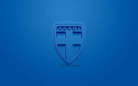 Finland national football team, creative 3D logo, blue background, 3d emblem, HD wallpaper | Peakpx