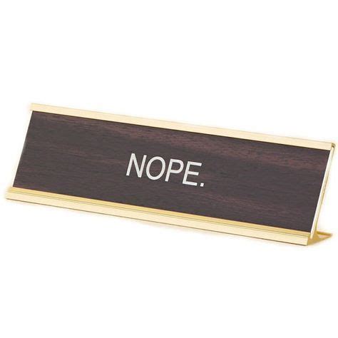 Nope Office Desk Name Plate Funny Office Gift / Christmas Present ...