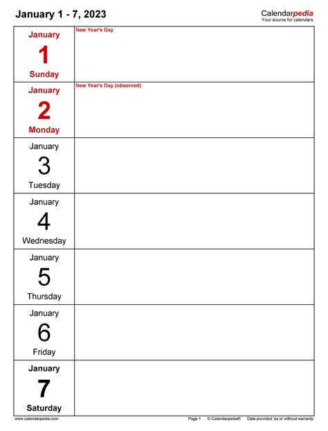 2023 Week Calendar Pdf - Time and Date Calendar 2023 Canada