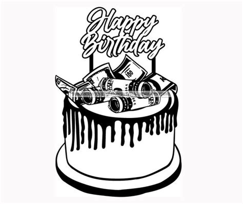 Rolls of Money Cake Happy Birthday Topper 100 Dollar Bills | Etsy