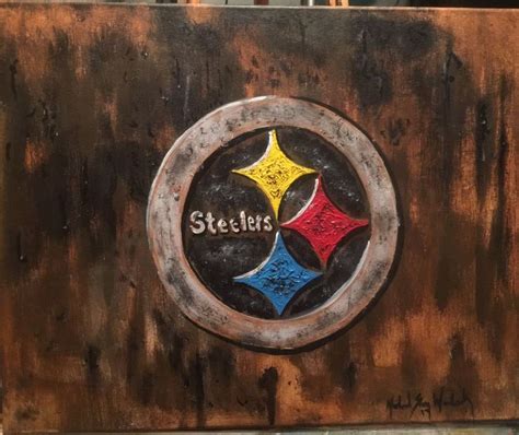 Beautiful “Pittsburgh Steelers Rusted Steel Logo”, Original Art Canvas ...