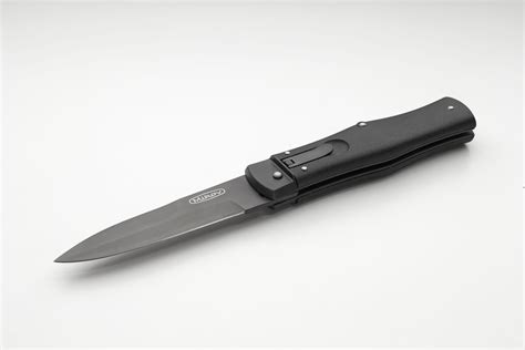 Mikov Black Switchblade Leverlock Automatic Knife Black Bayo