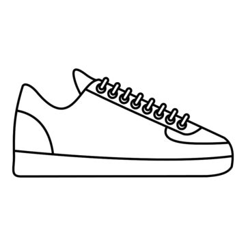 Drawing Image Of Squat Sneakers Outline Sketch Vector, Leg Anatomy Drawing, Outline, Sketch PNG ...