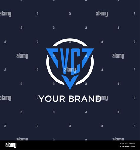 VC monogram logo with triangle shape and circle design vector Stock ...