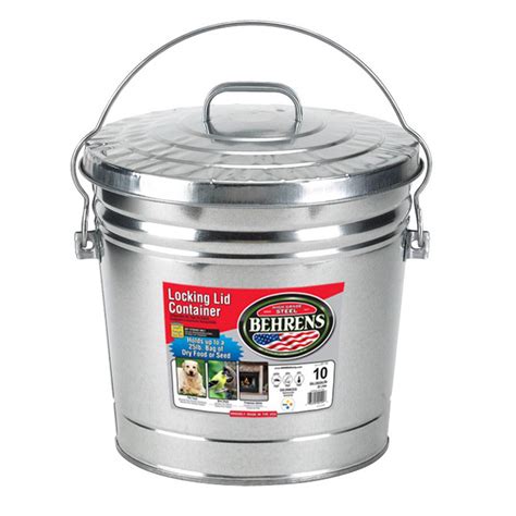 Behrens 10 Gal. 15 in. H x 16 in. Dia Garbage Pail with Lid-6110KX - The Home Depot