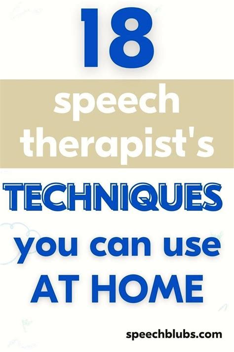 Common techniques used by speech therapists – Artofit