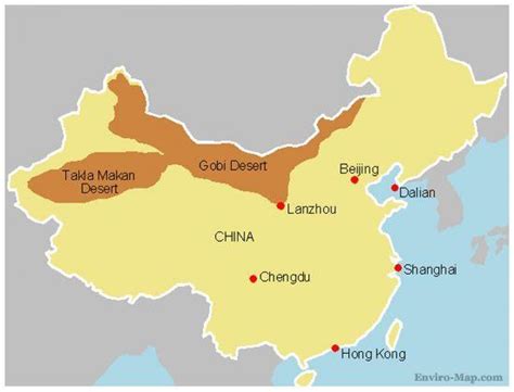 China gobi desert map - China map gobi desert (Eastern Asia - Asia)