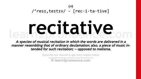 Pronunciation of Recitative | Definition of Recitative - YouTube