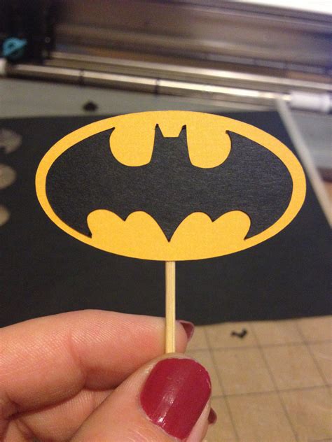 Batman cupcake toppers I made using silhouette. Batman Themed Birthday Party, Batman Party, Mum ...