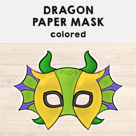 Dragon Paper Mask Printable Fairytale Animal Craft Activity Costume | Made By Teachers