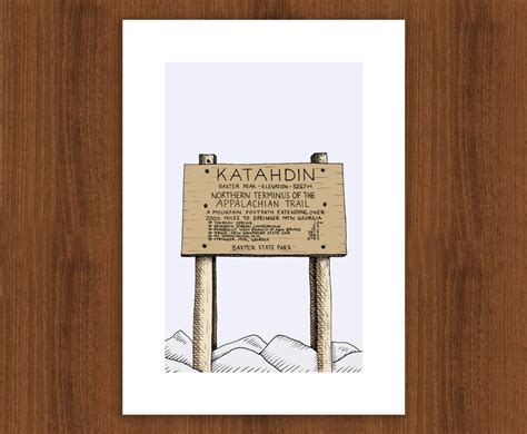 Mount Katahdin Summit Sign Greeting Card Print - Etsy