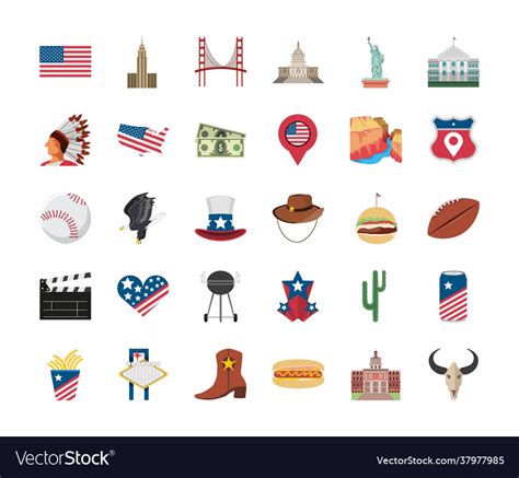 American culture set Royalty Free Vector Image