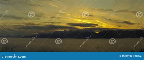 Golden Sunset Over Big Prespa Lake Stock Photo - Image of panorama, nature: 41394938