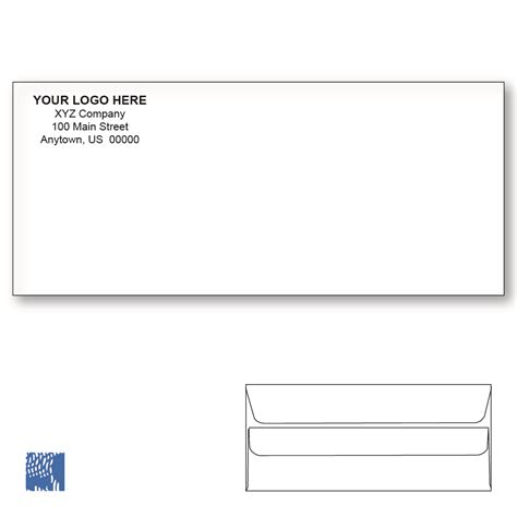 Custom Printed #10 Self Seal Envelopes, Blue Tint, 4-1/8" x 9-1/2 ...