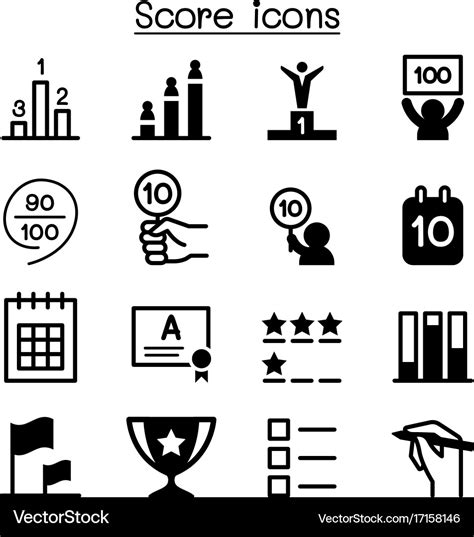 Score icons Royalty Free Vector Image - VectorStock