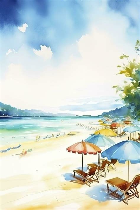 Watercolor Beach Background Stock Photos, Images and Backgrounds for Free Download