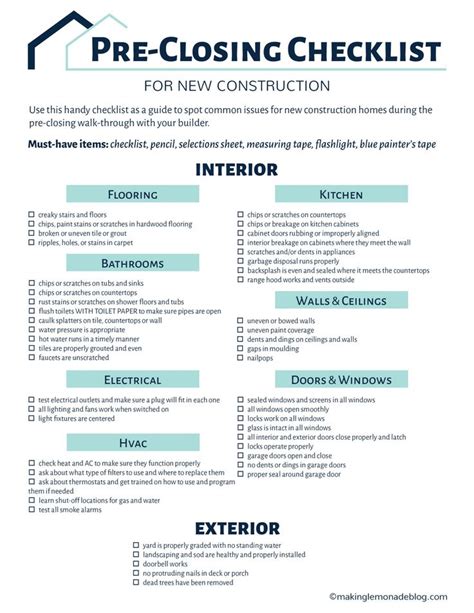 Explore Our Example of Pre Construction Checklist Template for Free | Home building tips ...