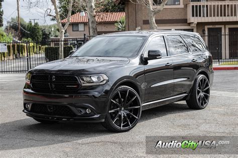 2016 Dodge Durango RT | 24" Lexani Wheels CSS 15 gloss black, machine tips | AudioCityUsa.com