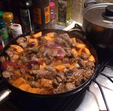 Moroccan lamb with sweet potato and raisins (recipe)