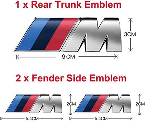 3pcs fit BMW M Power Badge Metal Tri Color Emblem India | Ubuy