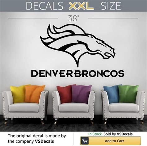 Home Décor Denver Broncos Logo Helmet Wall Decal Sports Sticker Home ...