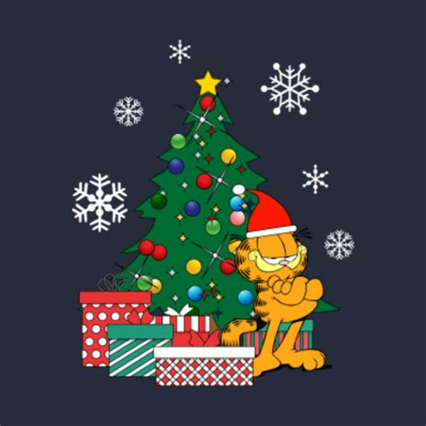 Garfield Around The Christmas Tree - Garfield - Long Sleeve T-Shirt ...