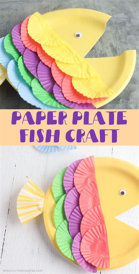 Rainbow Fish Paper Plate Craft - Messy Little Monster