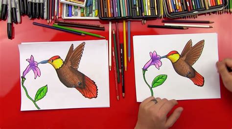 How To Draw A Hummingbird - Art for Kids Hub