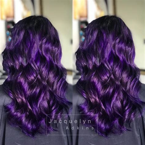 Follow my Instagram: unevneib Dark hair violet hair violet balayage purple hair deep purple hair ...