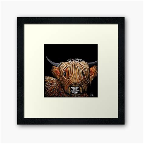 "Scottish Highland Cow PRiNT 'HAMISH' by Shirley MacArthur" Framed Art ...