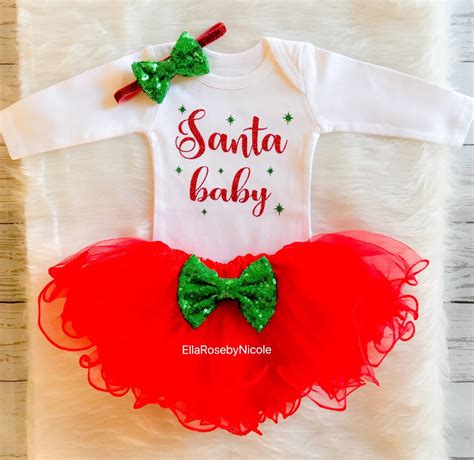 Christmas Baby Girl Outfit / Santa Baby / Baby Girl Christmas - Etsy