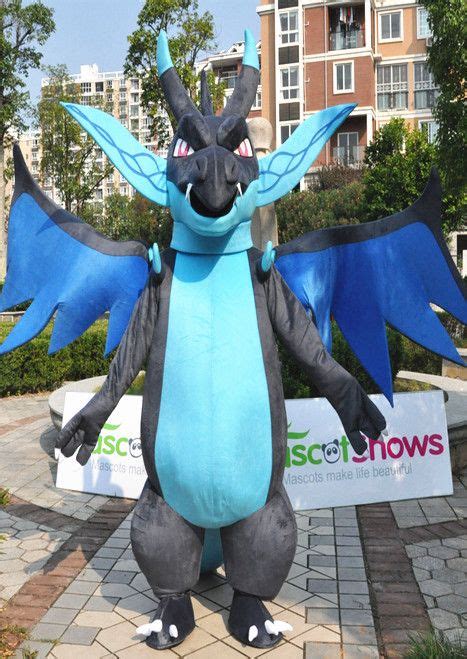 Hot Sale 2016 Pokemon Go Mega Charizard X Mascot Costumes For Halloween ...