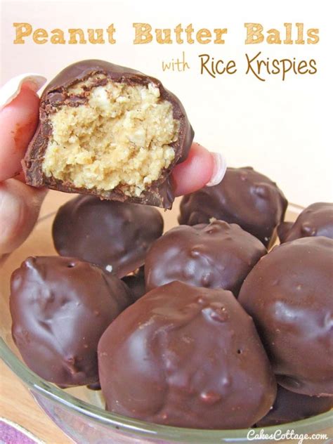 Peanut Butter Balls with Rice Krispies - Cakescottage