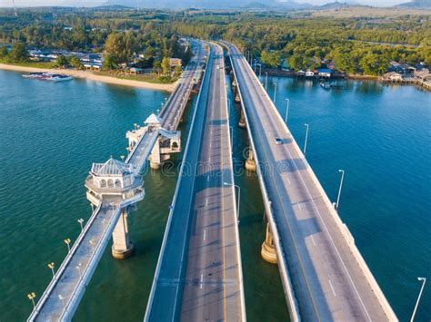 Aerial View of Sarasin Bridge, the Bridge is a between Phang Nga and Phuket Stock Image - Image ...