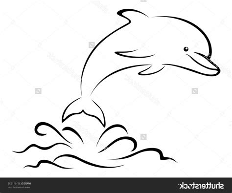 Dolphin Outline Drawing at PaintingValley.com | Explore collection of ...