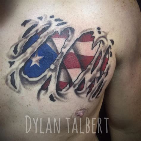 Puerto Rican flag by Dylan Talbert RIP: TattooNOW