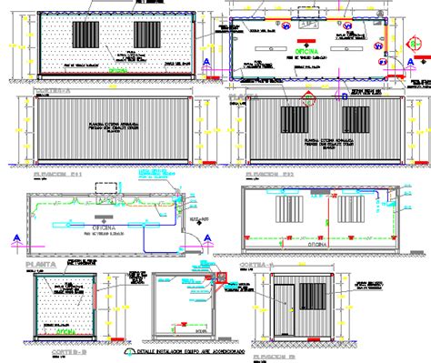 Marine container twenty ft office auto-cad details dwg file - Cadbull