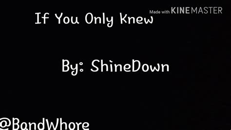 If You Only Knew- Shinedown - YouTube