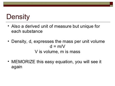 Density Units