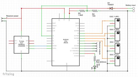 Arduino Uno Drone Circuit Diagram