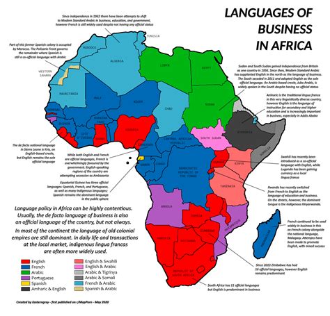 Languages of Business in Africa (Revised/Updated) : r/MapPorn