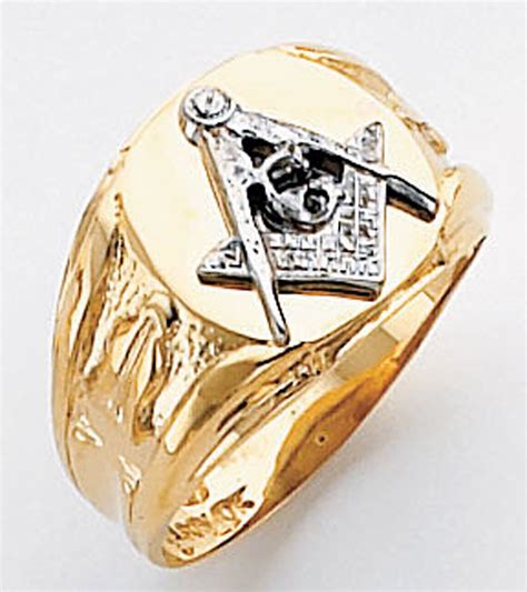 Gold Masonic Ring - 5094SBL - Solid Back