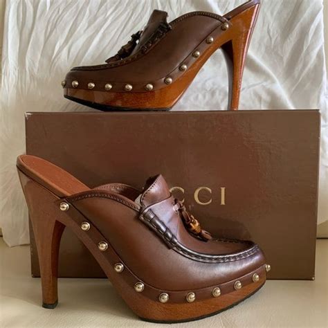 Gucci High Heel Clog | Louis vuitton shoes heels, Designer shoes ...